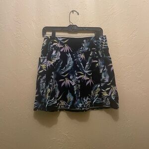 Skechers Black Mini Skirt with Tropical Print